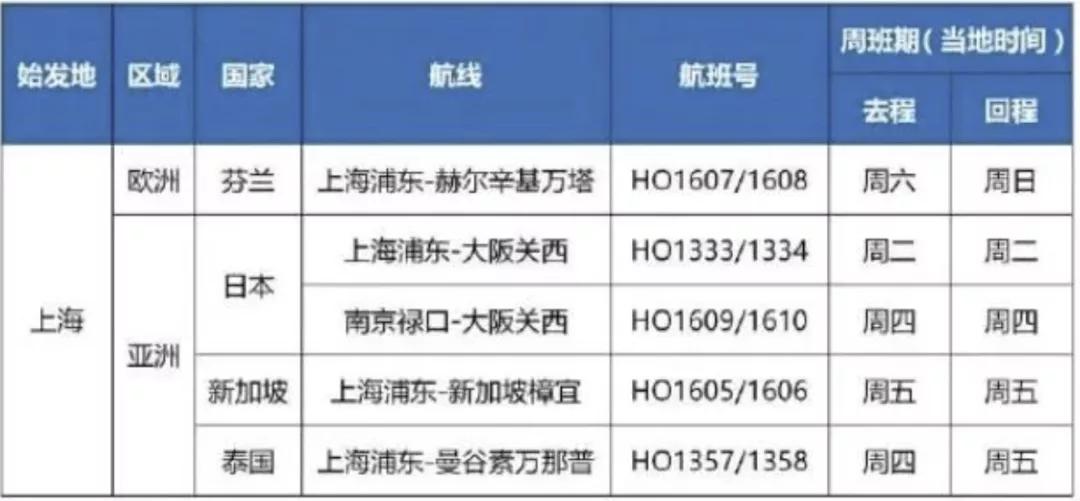 9月中国国际航空计划表